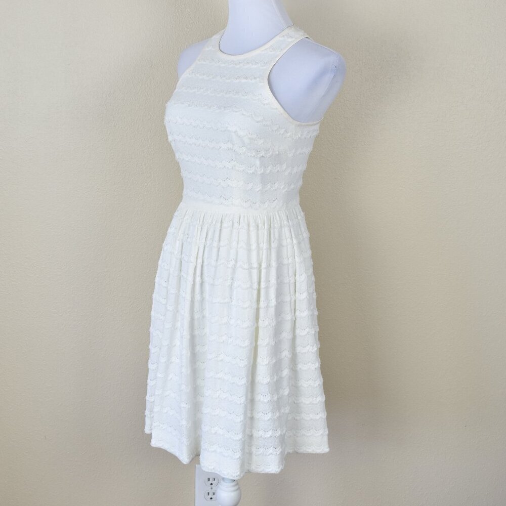 Trina Turk April Eyelash Fringe Trim Fit and Flare Dress - 2 - Picture 5 of 10